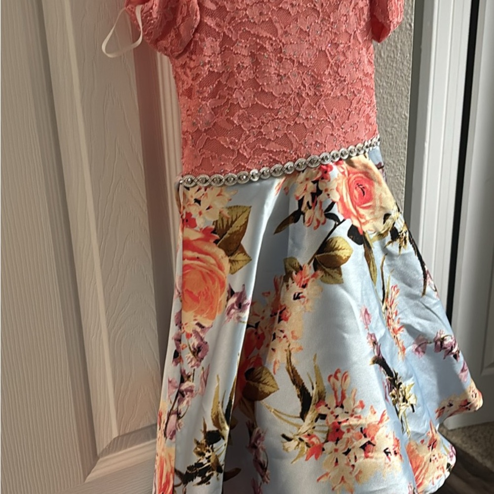 Floral Lace Dress with Pink